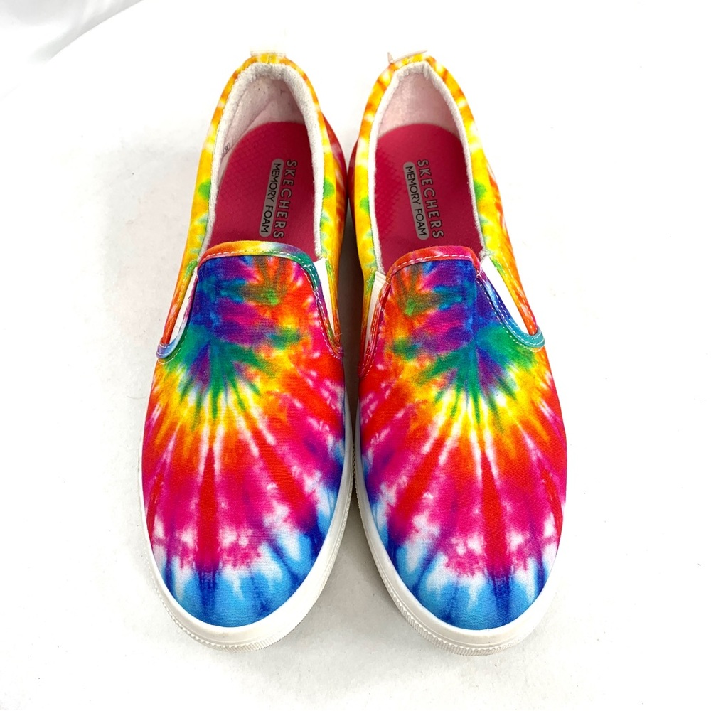 Skechers Poppy Hippy Hype Women Size 9.5 Rainbow Tie Dye Canvas Sneaker Shoe - Picture 2 of 8